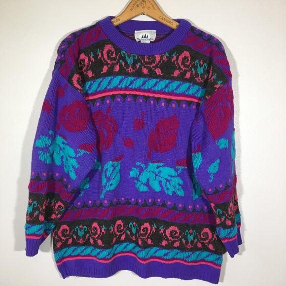 Vintage 98s Colorful Grandma Sweater 